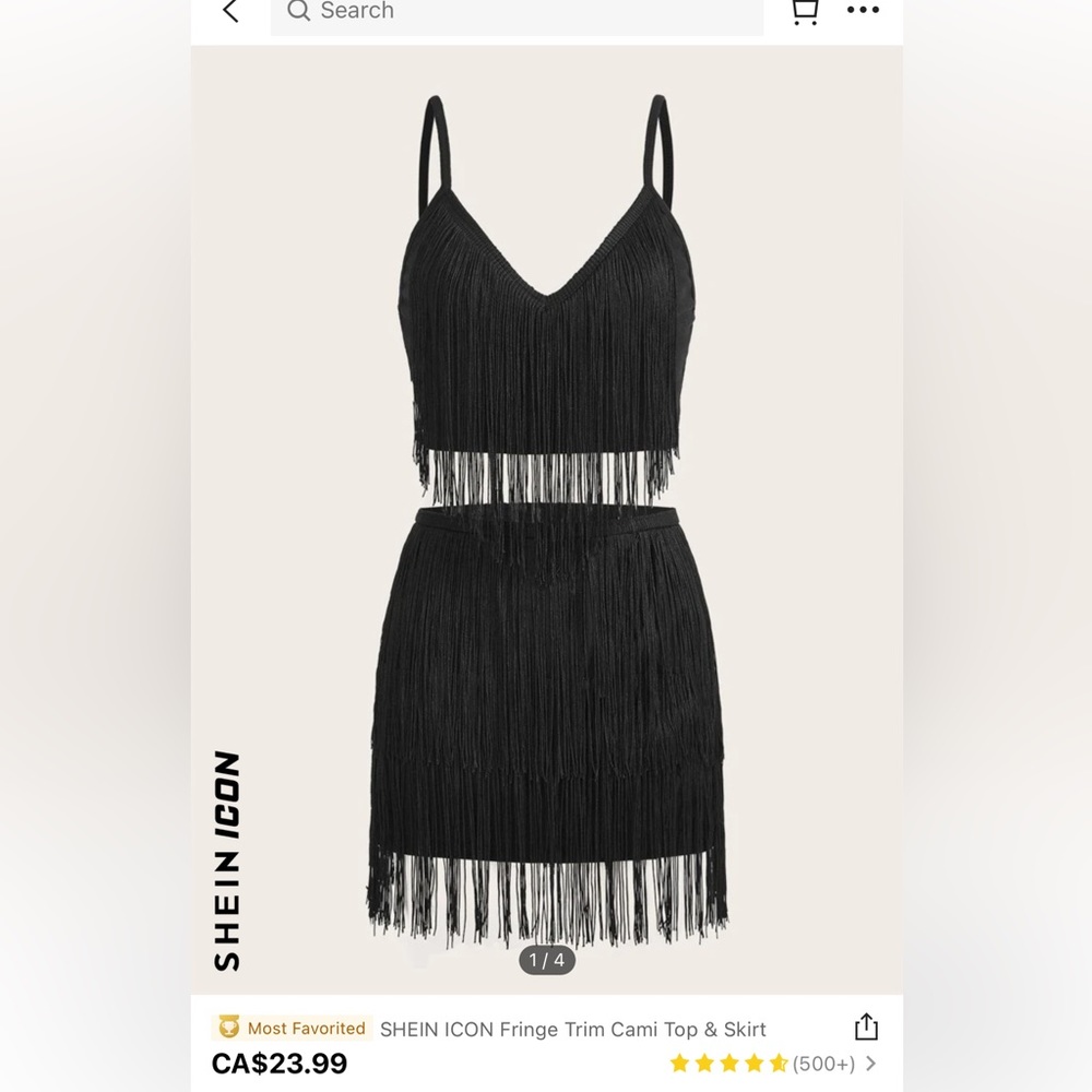 Fringe Top and Skirt - US L